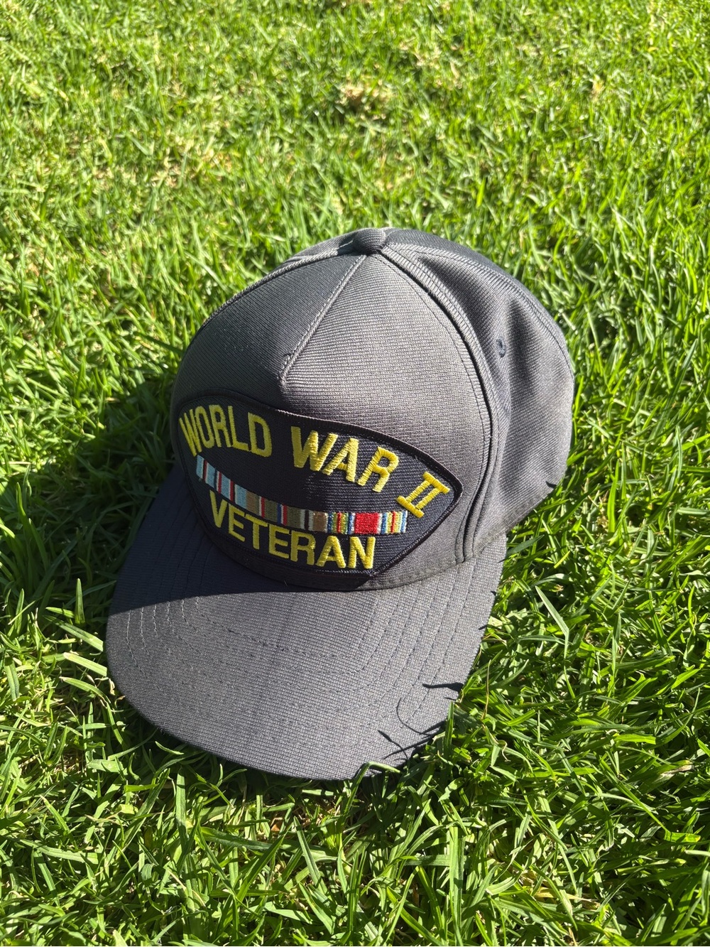 World War II Veteran Embroidered Cap - Gray
